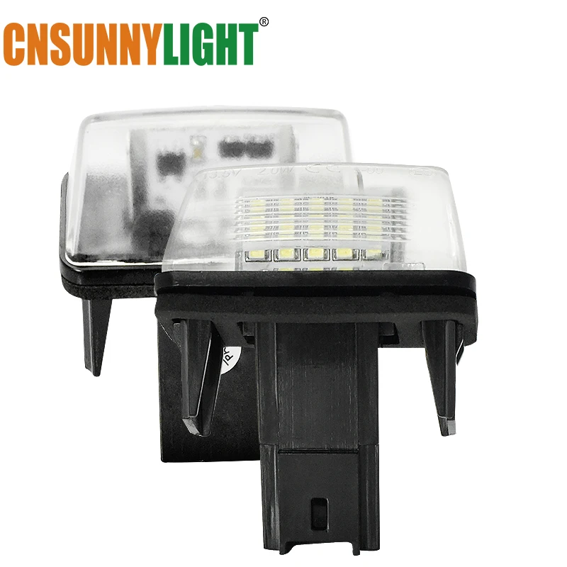 

CNSUNNYLIGHT 2pcs LED Canbus No Error Car License Plate Lamp For Peugeot 206 307 308 For Citroen C3 C4 C5 Lighting Number lights