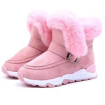 

ULKNN winter warm snow boots for boy and girls 2020 blak pink gray shoes for girls waterproof student childeren's shoes