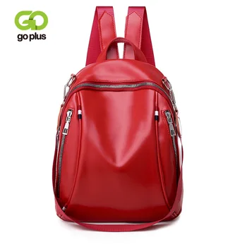 

GOPLUS Women's Backpack Leather Bag Red Chirstmas Gift for Girl Fashion Bags for School New Travel Shoulder Bag School Backpack