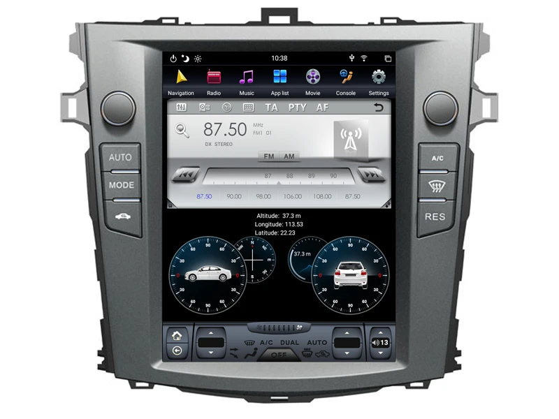 AVGOTOP Android 8,1 Tesla Автомобильный мультимедийный универсальный для TOYOYA COROLLA 2006-2013 Авто Воздушная версия 6 ядер+ 4G+ 32G ips экран