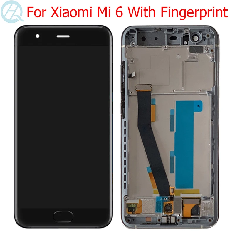 Оригинальный ЖК дисплей Mi6 для Xiaomi Mi 6 с рамкой 5 15 дюйма распознаванием отпечатков пальцев сенсорный экран