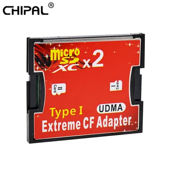 

CHIPAL Dual Slot Memory Card Adapter SDHC SDXC Micro SD TF Cards Converter Extreme Compact Flash Type I Red Card Converter
