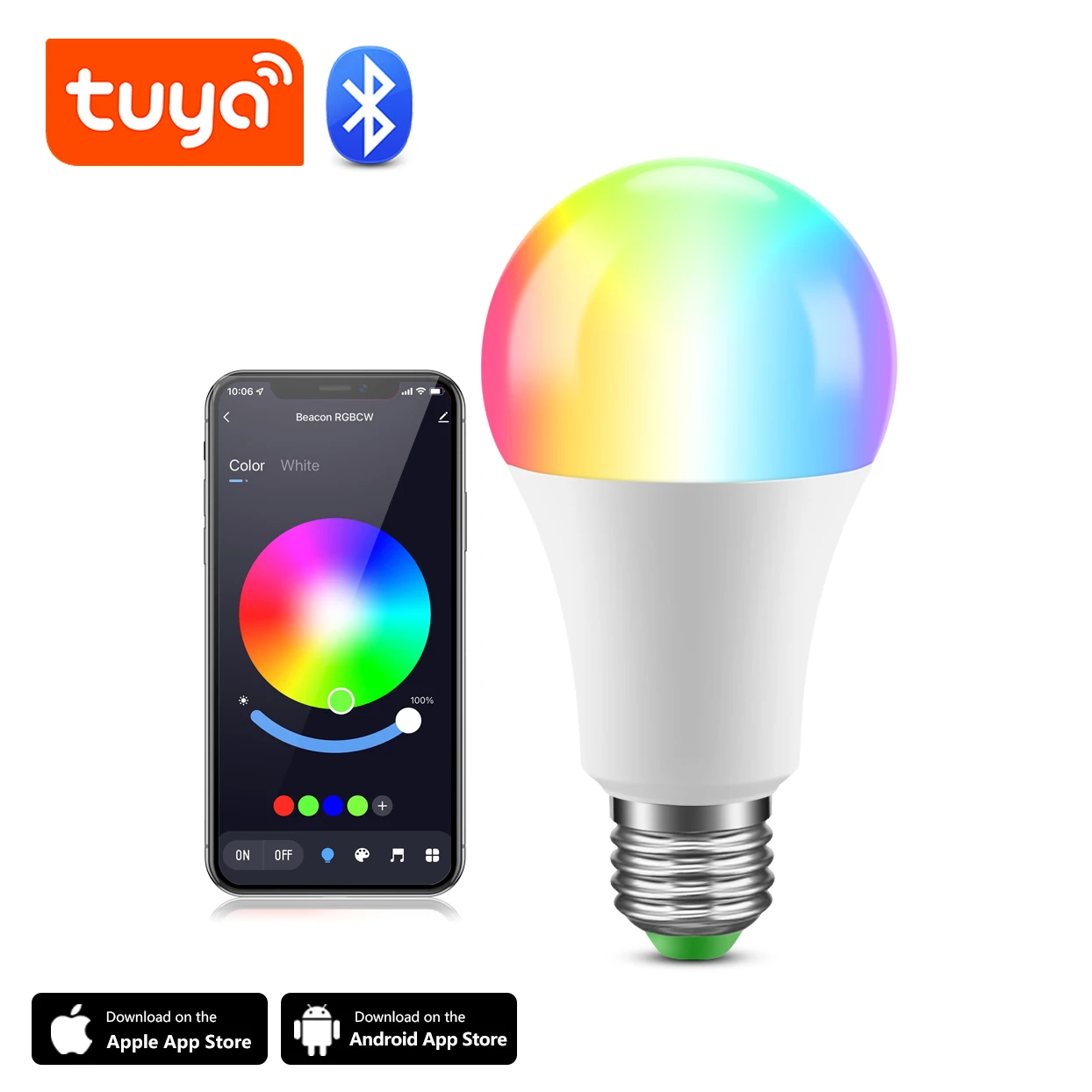 Smart LED Lamp Bluetooth 4.0 APP Control Dimmable RGBW RGBWW 15W