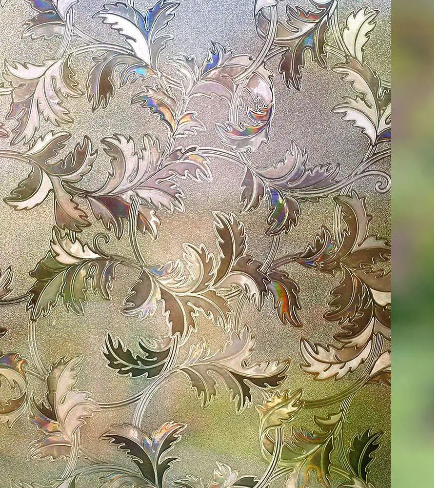 L001 Новая статическая цепляющаяся витражная плёнка на стекла, окна, Лист Винограда, магнолия, Орхидея, цветок булыжника, Конфиденциальная текстурированная ткань, Raamfoli 45x100 см - Цвет: L001