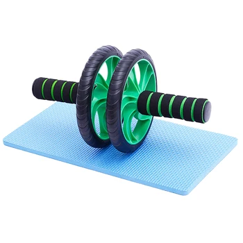 

14 Inch Abdominal Muscle Wheel Mute Belly Roller Automatic Spring Back Two Wheels Fitness Device with Kneeling Pad