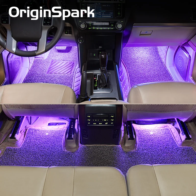 OriginSpark 4 шт. автомобильный RGB светодиодный светильник/светильник для салона/ног с интерфейсом OBD и 6 цветов