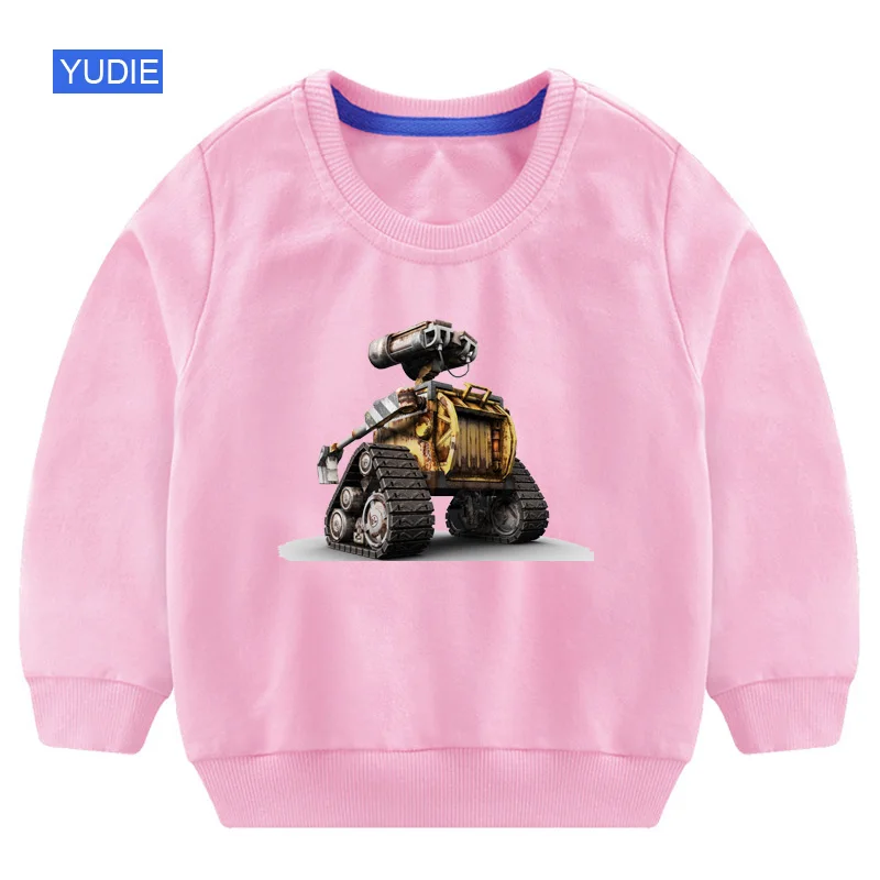 Wall e/толстовка для мальчиков и девочек; детская толстовка с капюшоном; белый Хлопковый пуловер; футболка; осенняя одежда с длинными рукавами для малышей; коллекция года; уличная одежда для детей