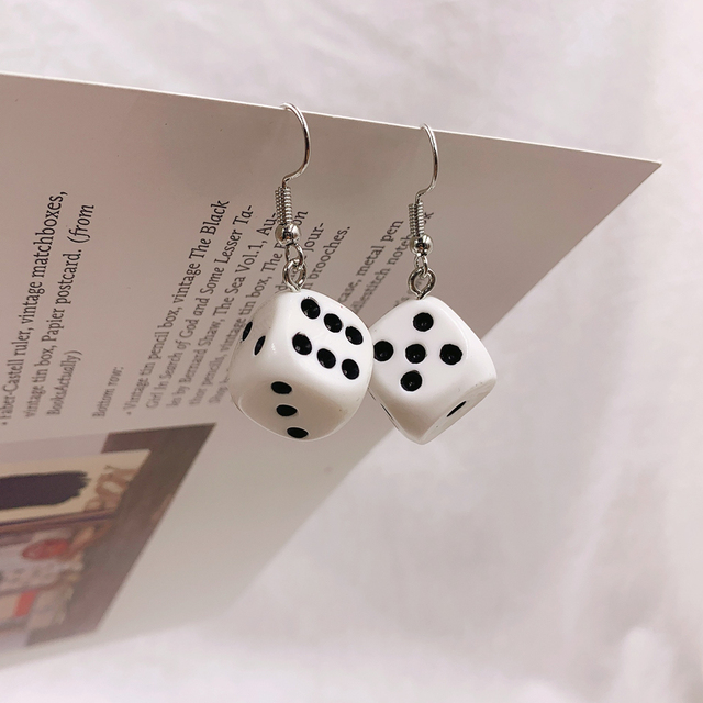 3D Dice Pendant   Drop Earrings for Girls Women Children Birthday Gift Lovely Jewelry