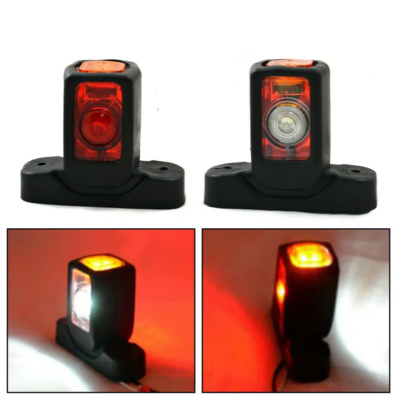 

2PCS 4 LED Outline Marker Side Light Outline Lamp Car Truck Trailer Van Red White Amber Marker Lights Truck LED Light 24V 12V