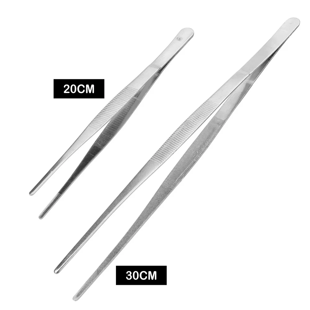 20CM/30CM Home Medical Garden Kitchen BBQ Tool Long Barbecue Food Tong Stainless Steel Straight Tweezer Toothed Tweezer 20CM/30CM Home Medical Garden Kitchen BBQ Tool Long Barbecue Food Tong Stainless Steel Straight Tweezer Toothed Tweezer