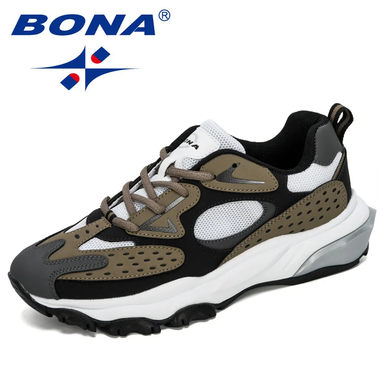 Ceny BONA 2019 nowi projektanci krowa Split buty do biegania męskie buty sportowe Zapatillas buty sportowe męskie buty do chodzenia na świeżym powietrzu wygodne