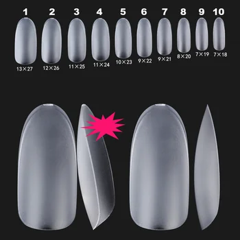 

300pcs Ultra-thin Fake Nails Natural False Nail Polish Fake Nail Piece Manicure Nail Patch for Woman Home Salon (Pointed Shape F