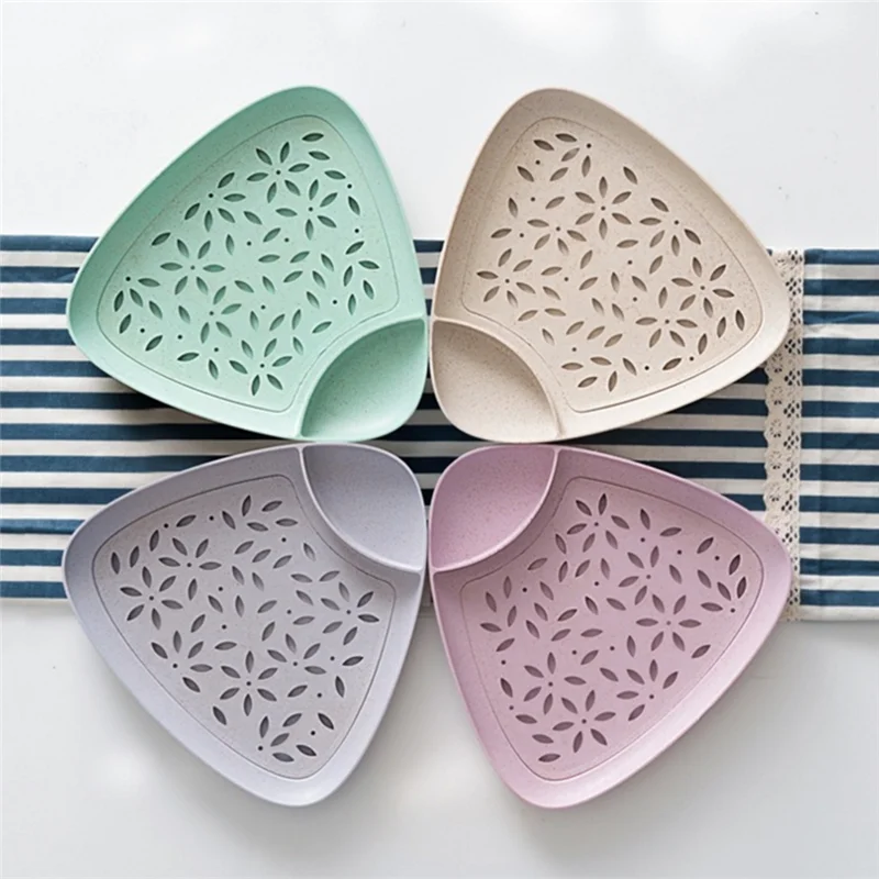 

Home Kitchen Dinner Tray Tableware Dumplings Sushi Meal Wheat Straw Food Plate Easy To Clean Bone China Dish Utensils