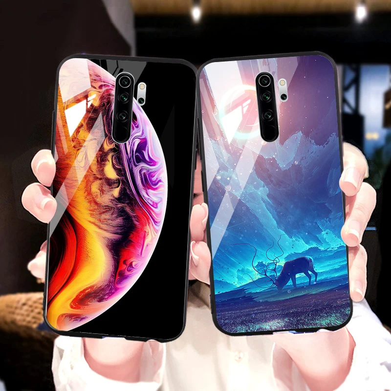 Чехол из закаленного стекла для Xiao mi Red mi Note 8 Pro 7 7A чехол-бампер для Xiaomi mi 9T A3 9 lite 8 SE Note 10 CC9 Pro чехлы