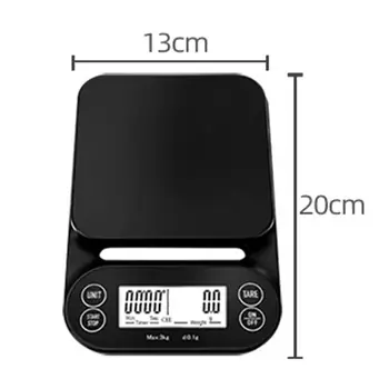 

3kg/0.1g Digital Electronic Kitchen Scale High Precision Drip Coffee LCD Timer 831F