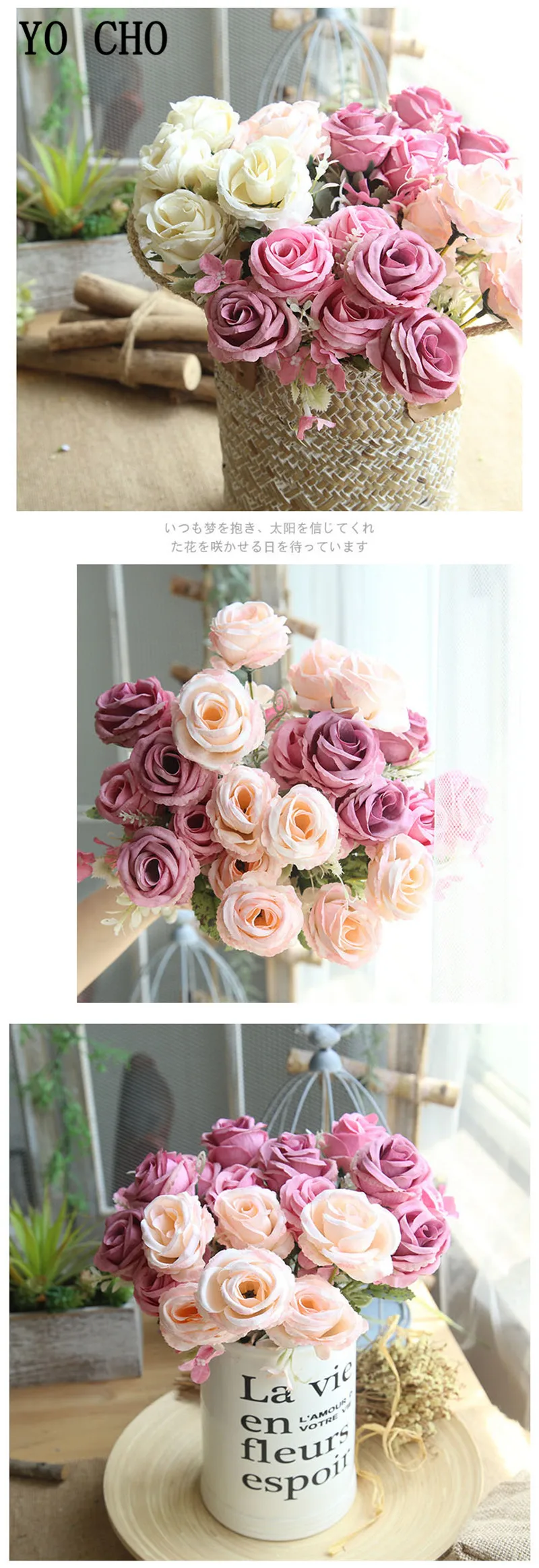 wedding bouquet artificial flowers roses peonies home decor (10)