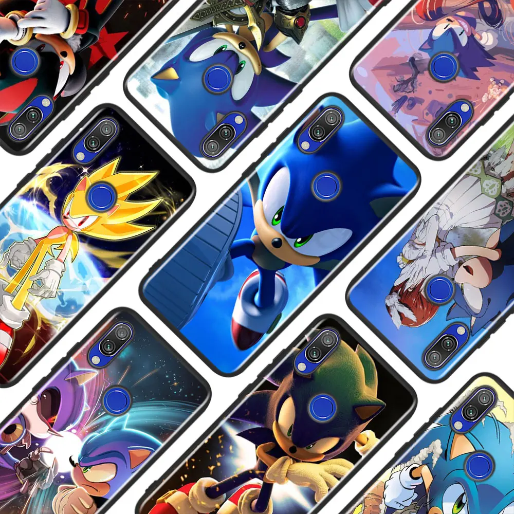 Черный силиконовый чехол Sonic the Hedgehog для Xiaomi Redmi Note 9 8 7 6 5 4X 4 K20 Pro 9A 8A 9C 7A 6A S2 Plus