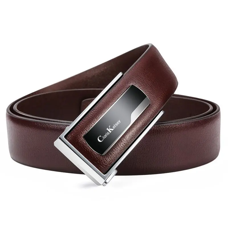 

Luxury brand fashion automatic buckle black leather belt men's belt leather belt men's 3.5 cm width