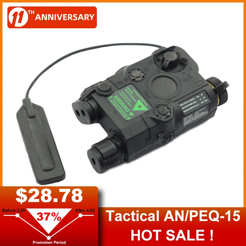 Laser Flashlight Element Rail Rifle-Battery LED Hunting Lumens Night-Vision AN/PEQ-15