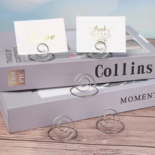 5 шт. романтическое кольцо форма фото клип Прохладный Свадебная вечеринка настольный декор место держатель для карт номер стола домашний декор подставка