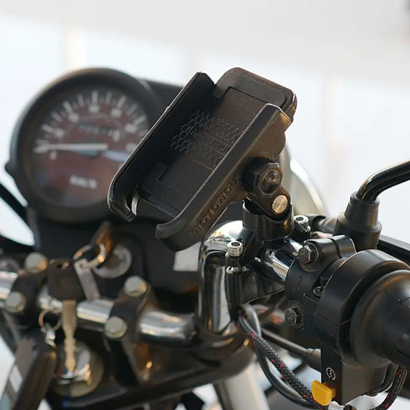 Aluminum Alloy Motorcycle Holder Handlebar Phone Stand Mount Bike Motorbike Bracket For 4'' to 6.6'' iPhone Xiaomi Samsung 4-6.4