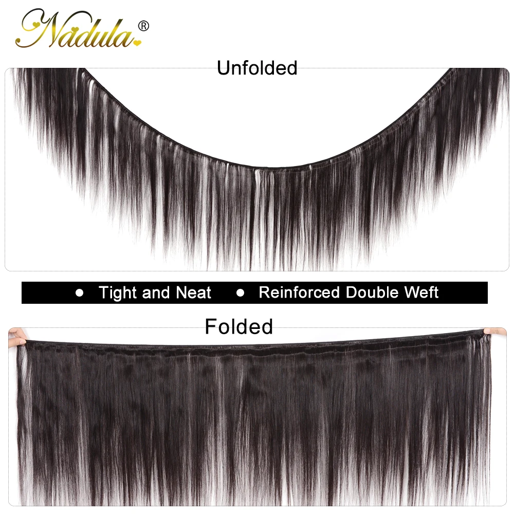 NADULA HAIR 5x5 закрытие с пряди прозрачное кружево/Средний коричневый человеческие волосы пряди с закрытием прямые пряди с закрытием