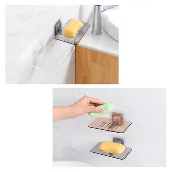 

1Pc Wall-mounted Soap Holder Dishes Sponge Drain Bathroom Organizer Housekeeping Container Kitchen Bathroom Accessories