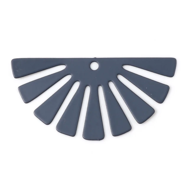 20 PCs Matel Half Round Filigree Stamping Pendants Stripe Painted Hollow Charms For DIY Jewelry Finding Accessories 3.5 x 1.8cm 8