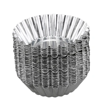 

30 Pieces/lot Lovely Egg Tart DIY Baking Moulder Oven Mould Heart Cake Cookie Jelly Pudding Mold Moulder Maker Tool (Color: Silv