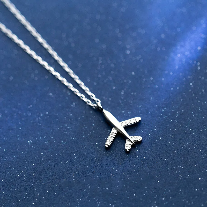100 925 Sterling Silver Necklace Jewelry Travel Aircraft Airplane