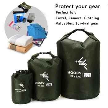 

5/20/50L Folding Waterproof Bag Storage Dry Sack Bag Camping Kayaking Canoe Wear Resistant PVC Swimming Dry Bag