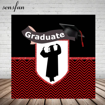 

Sensfun Class of 2020 Graduation Party Backdrops For Photo Studio Red White Bachelor Gown Cap Photography Backgrounds Custom