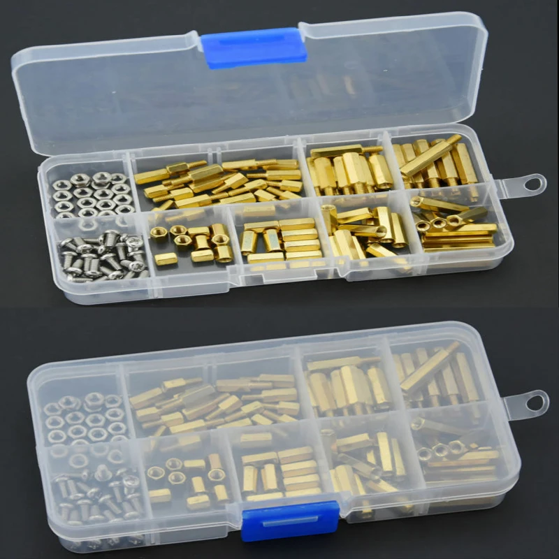

120Pcs M3 Male Female Brass Standoff Spacer PCB Board Hex Screws Nut Assortment