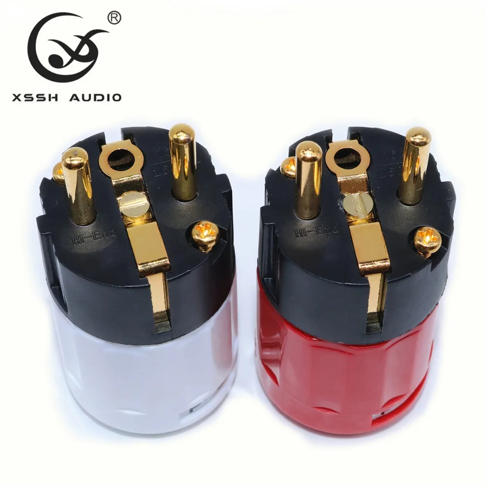 XSSH аудио YIVO P-320 C-320 OEM hifi позолоченный латунный красный чистая медь Schuko EU US IEC AC разъем питания для шнура питания