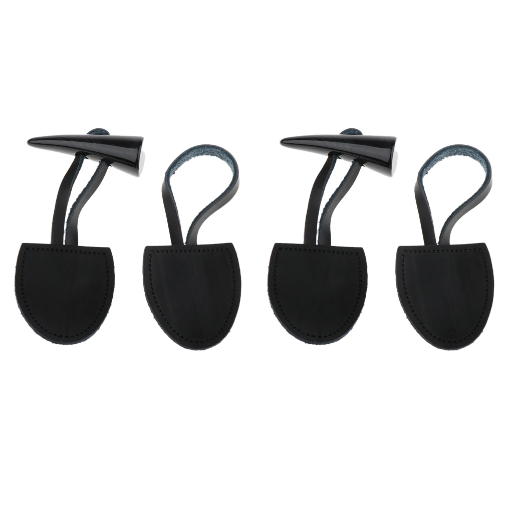Sew-On PU Leather Toggles Buttons with Resin Horn Closures for Jackets Coats Bags Other Decorative Objects , 2 Sets