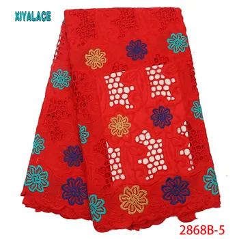

2019 African Lace Embroidered High Quality switzerland lace Ftench Lace Mesh Color Embroidery nigerian java wax YA2868B-5
