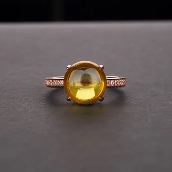 

FUN-BEAUTY Women's Sterling Ring Round Shape Personality Fashion Small And Exquisite Crystals Clear And Fluorescent