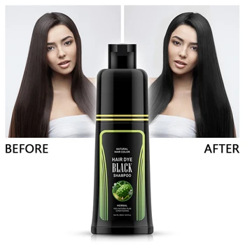 

250ml One Wash Black Hair Shampoo Non-Irritating Plant White Hair Removal Dye One Black Shampoo