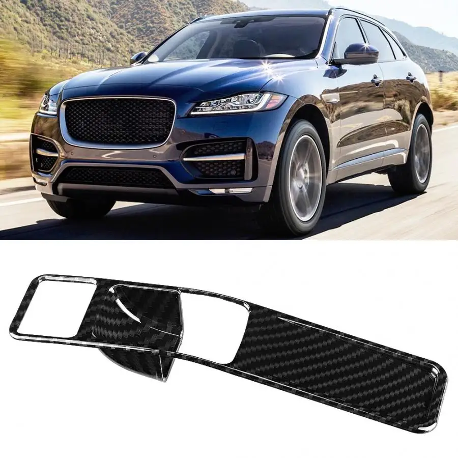 Автомобильная декоративная насадка для ручного тормоза подходит для Jaguar XFl XE F-Pace X761 ABS Материал углеродное волокно стиль ABS автомобильный Стайлинг