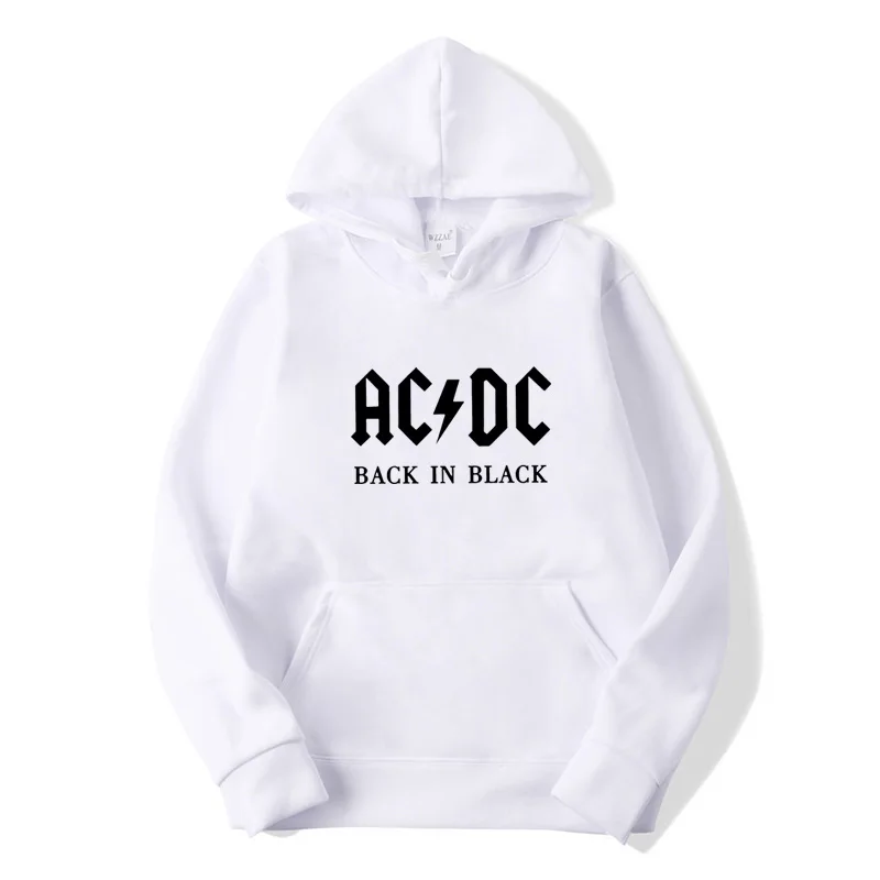 AC/DC Группа рок Харадзюку толстовки женские ACDC черная печатная буква худи с принтом хип хоп Рэп музыка топы с длинными рукавами