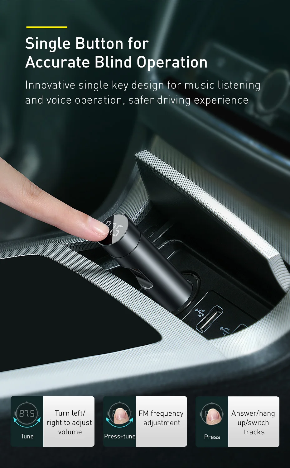 Baseus 18W Car Charger with MP3 Player Price in Bangladesh