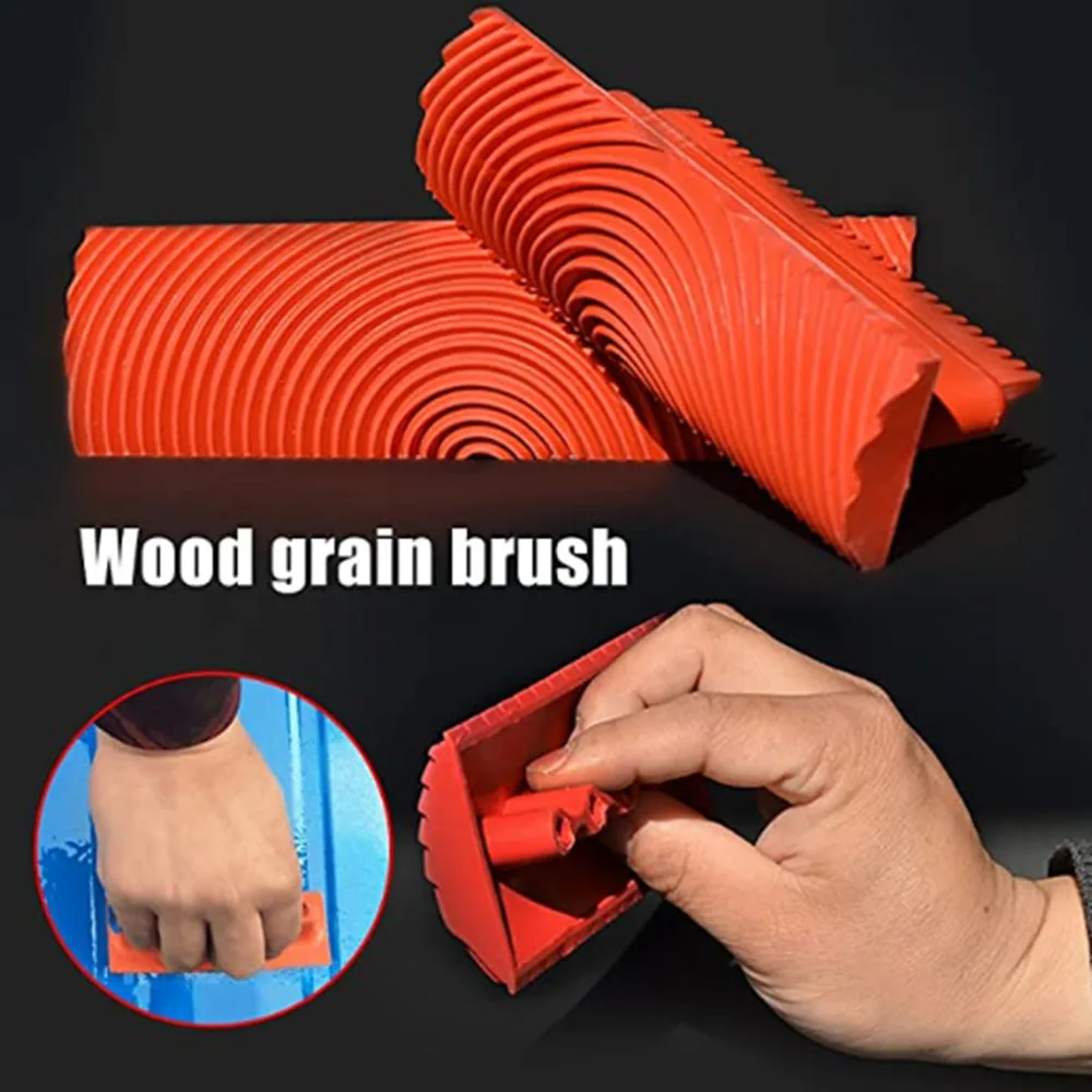 Wood Graining Painting Tool  Wood Grain Tool Household Wall Art Paint, Wood Grain Pattern Rubber DIY Graining Painting11 wood roller texture tool grain graining painting pattern effect set embossing knurling kit stone brick stamp concrete rubber it