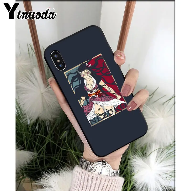 Yinuoda аниме демон Slayer Kimetsu no Yaiba TPU мягкий черный чехол для телефона Apple iPhone 8 7 6 6S Plus X