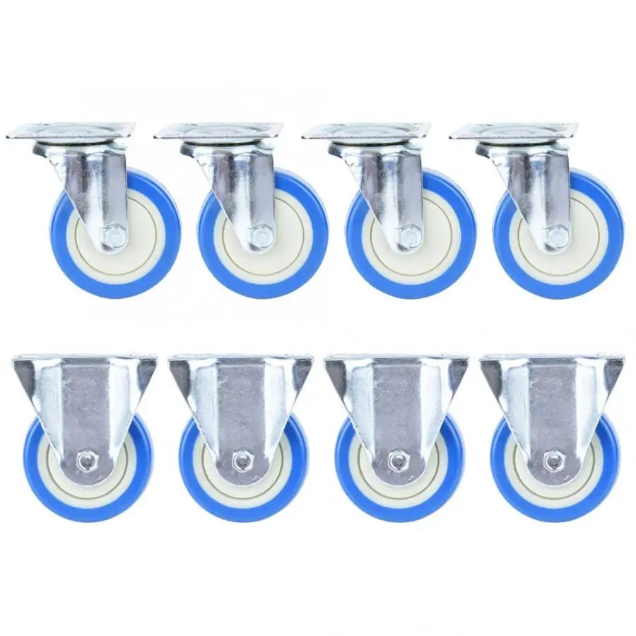 

rubber wheel 4pcs PVC Caster Light Type 3 Inches Single Shaft Wheels 40KG Load Bearing for Trolley caster wheels furniture