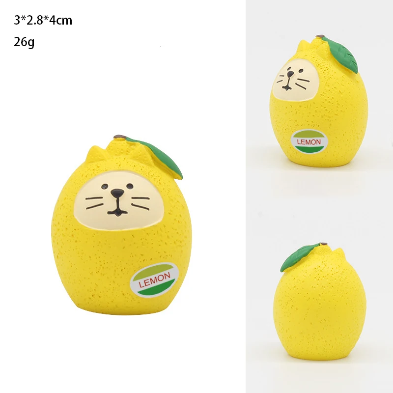 Japanese Fruit Cute Kawaii Cat Dharma Animal Ornaments Feng Shui Creative Gift Miniature Decoration Home Decoration Accessories
