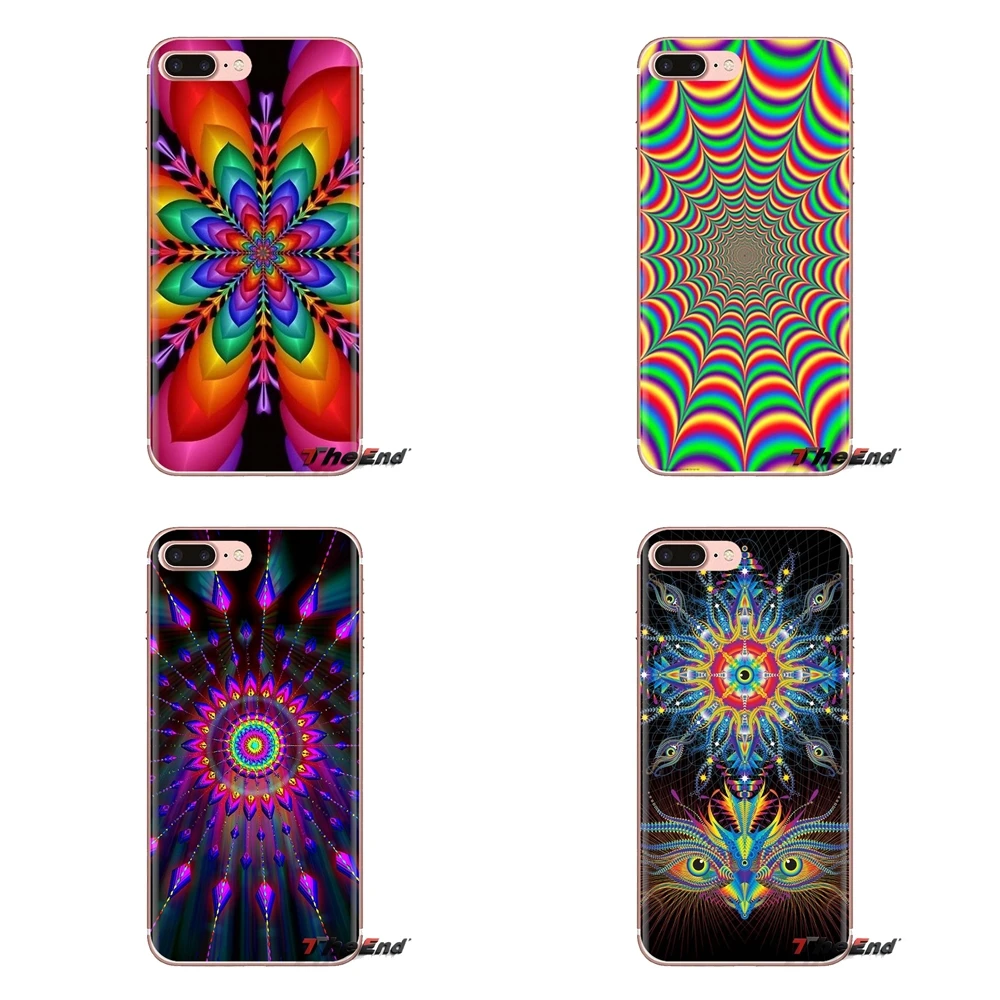 For Samsung Galaxy A3 A5 A7 A9 A8 Star A6 Plus 2018 2015 2016 2017 Transparent Soft Shell Covers Mandala psychedelic |