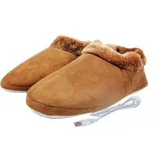 USB Электрический нагрев Тапочки Мягкие плюшевые домашние зимние согревающие тапочки для хранения ноги моющаяся грелка