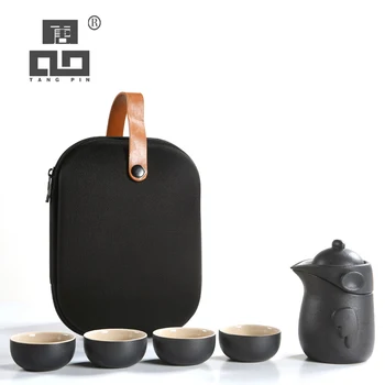 

TANGPIN japanese ceramic teapot with 4 cups a tea sets penguin portable travel tea set drinkware