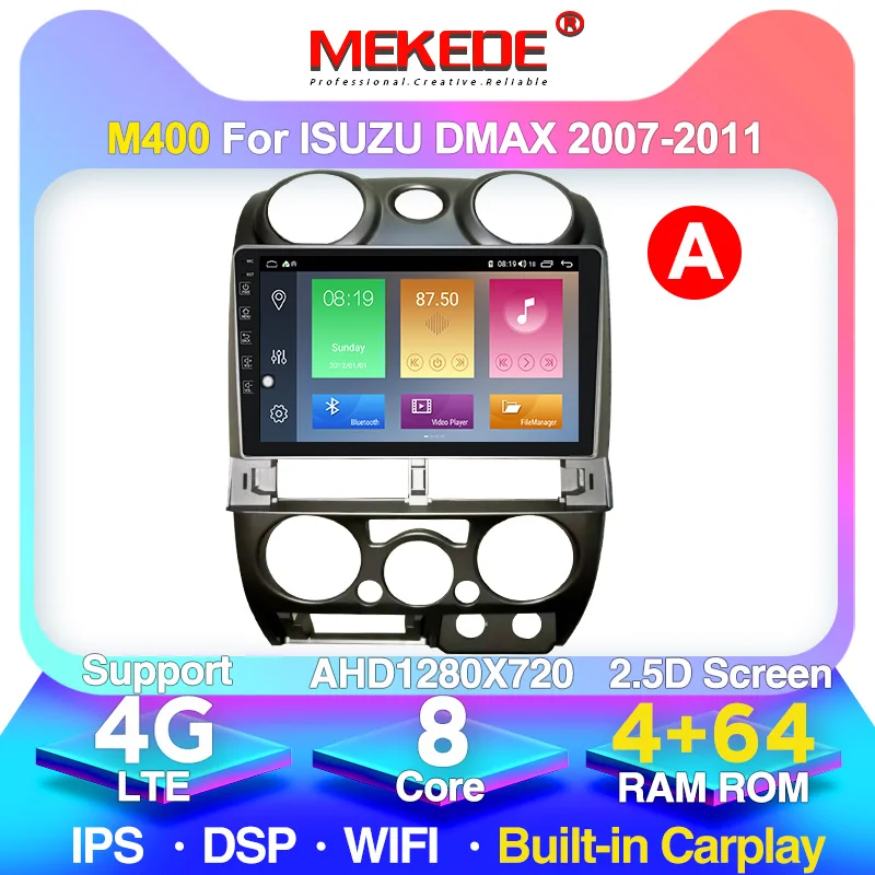 Автомобильная магнитола Android 10 IPS для Isuzu DMAX 2007-2011 Встроенная Carplay Поддержка