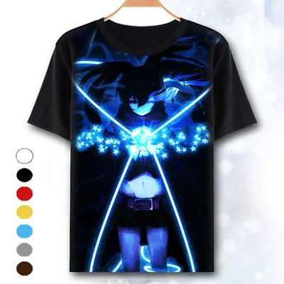 Горячая Распродажа Black Rock Shooter футболка аниме BRS Косплэй Мужчины Женщины Футболка COS Короткий рукав на каждый день - Цвет: 10